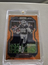 2020 Panini Prizm Ceedee Lamb Orange Lazer Laser Rookie Card RC #334 - Cowboys. rookie card picture