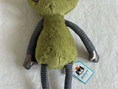 Jellycat Zalien the Alien Plush ALF3A Retired Moss Green Silver