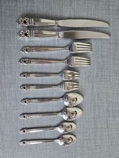 International Royal Danish 8 Sterling Silver Flatware 2 sets