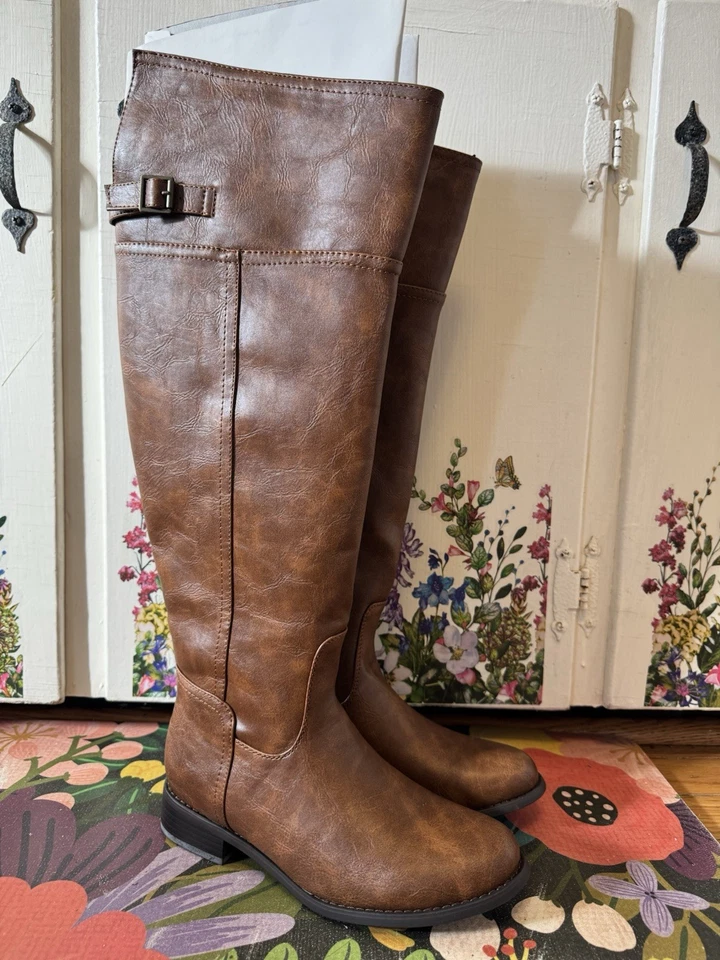 Botas Breckelle’s para mujer RIDER 82 Western TAN sobre la rodilla NUEVAS EN CAJA talla 7,5 Foto 2 de 4