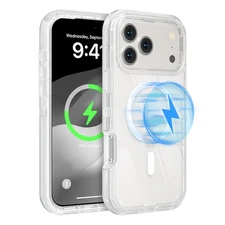Shockproof For iPhone 17 16 15 14 Pro Max 13 12 Heavy Duty Magnetic Clear Case