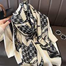 Luxury Silk Feel Scarf 180x90cm Soft Lightweight Wrap Shawl for Women's