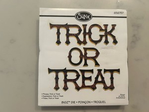 Sizzix BigZ Die 656757 BigZ Die Rubber Stamp * Phrase Trick or Treat Ellison HTF
