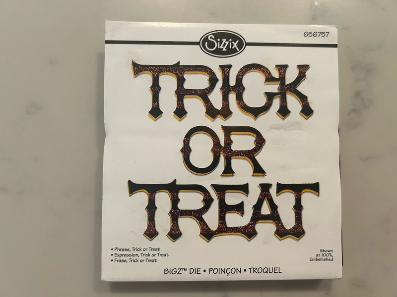 Sizzix BigZ Die 656757 BigZ Die Rubber Stamp * Phrase Trick or Treat Ellison HTF