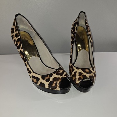 MICHAEL KORS Ionna Pump Leopard Cheetah print haircalf 10M ORIG $125  MK shoe