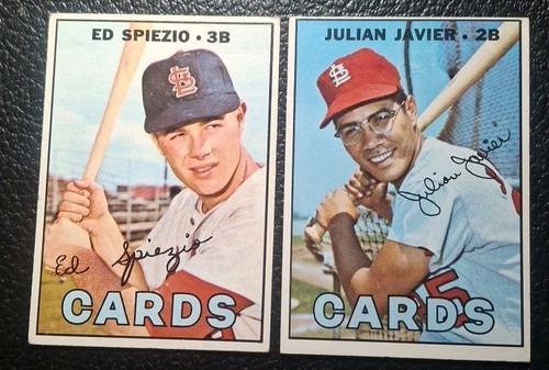 1967 "SPIEZIO, JAVIER* "CARDS" (2 CARDS), TOPPS (ITEM #1424)