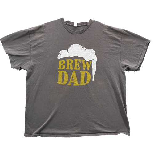 Brew DAD Gildan T-Shirt Men's 2XL Brown Dadcore Outdoors 90's Workwear Travel - Picture 1 of 10