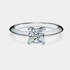 2ct Princess Cut Solitaire CZ Engagement Ring in 925 Sterling Silver