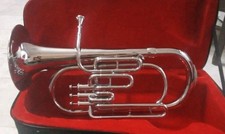 BARITONE MADE OF PURE BRASS METAL IN CHROME POLISH WITH CASE BOX & FREE SHIPPING