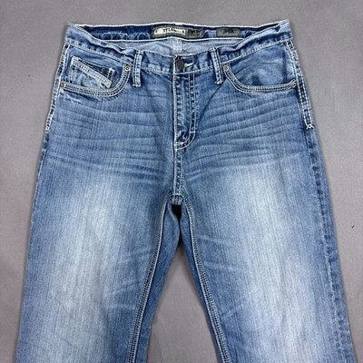 Buckle BKE Jeans Mens 34x29 Blue Tyler Washed Out Denim Pant Faded Bootcut Light