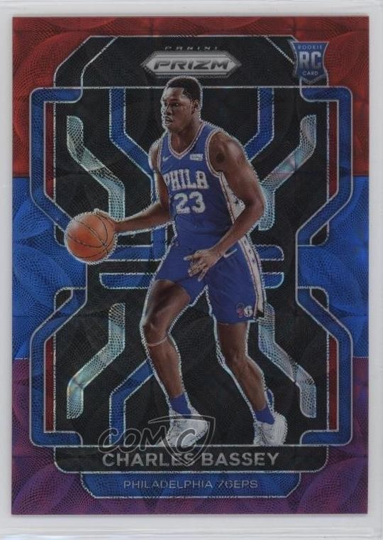 2021 Panini Prizm Choice Red Blue Purple Prizm /15 Charles Bassey #304 Rookie RC