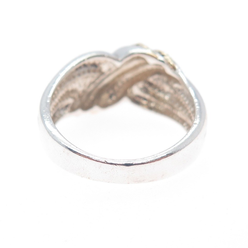 CNA PRANDA 14K Gold 925 Sterling Silver Vintage Modernist Ring Size 8 ...