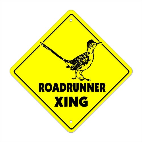 Roadrunner Crossing Sign Zone Xing | Indoor/Outdoor | 20" Tall car Race Track...