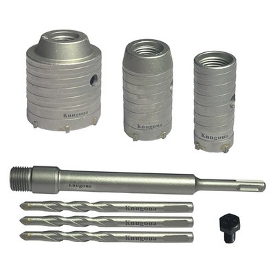 Concrete Hole Saw Kits, Tungsten Steel SDS Plus Shank Wall Hole Cutter ...