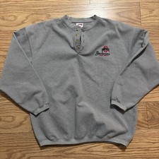 Vintage 90s NCAA OSU Ohio State Buckeyes Waffle Knit Sweatshirt Men  s Large