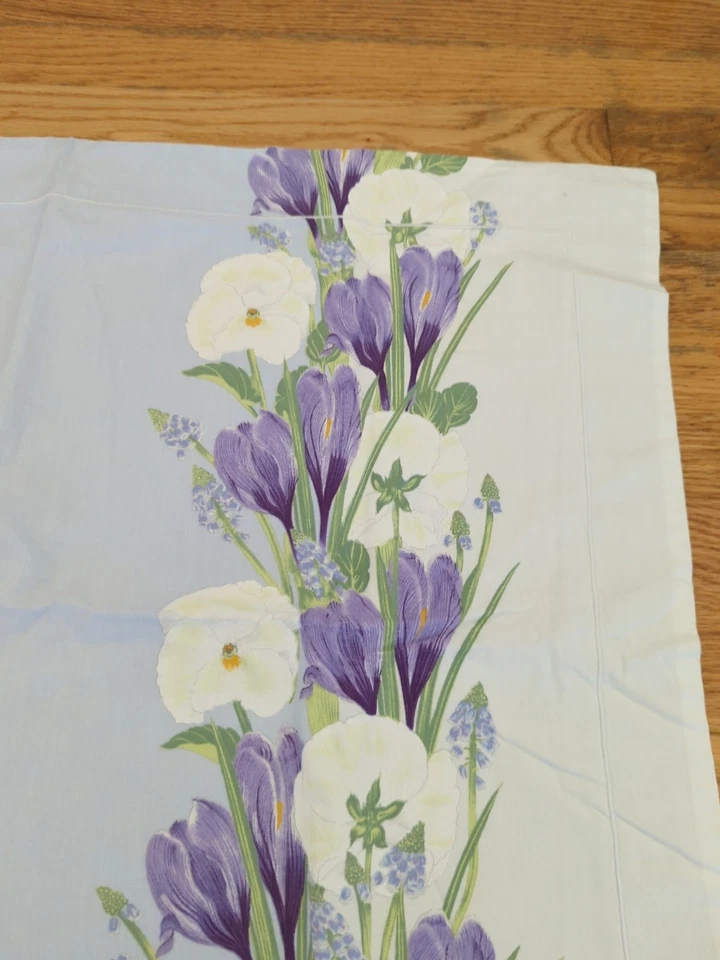 Funda de almohada vintage Yves Delorme floral Francia París azul falso bordado M44 Foto 3 de 4