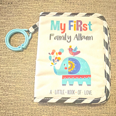 Urban Kiddy My First Family Album Baby Soft Cloth Photo Book Elephant White Blue