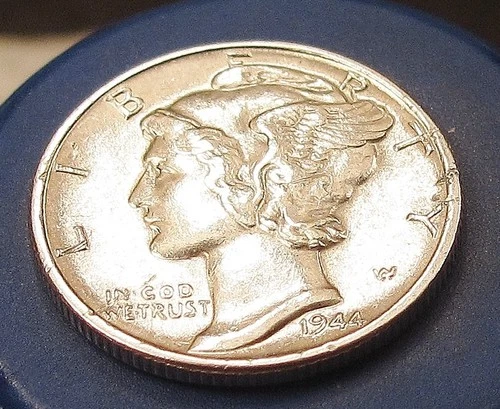 New Listing1944  Almost Uncirculated Dime  90% Silver Original Luster # 409 ~ 4