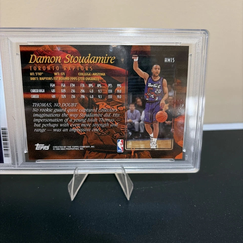 1996 Topps Hobby Masters Дэймон Стоудамир #HM15 Toronto Raptors Рефрактор Редкий - Изображение 4 из 4