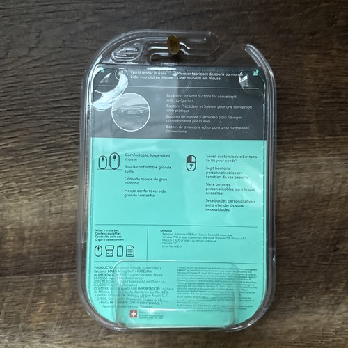 Logitech M510 Advanced Full Size Optical Wireless Bluetooth Mouse (Blue) NEW - Picture 2 of 3