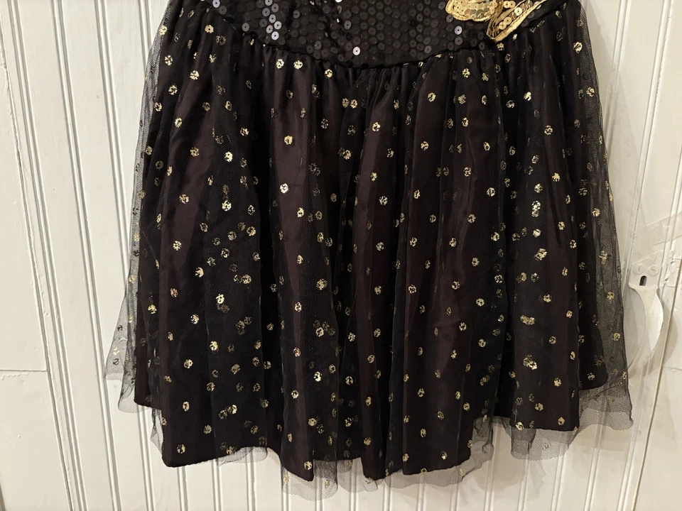 Vestido De Colección 1991 Alfred Angelo Affirmations Negro Dorado Lentejuelas Tul XS/S EE. UU. Foto 2 de 4