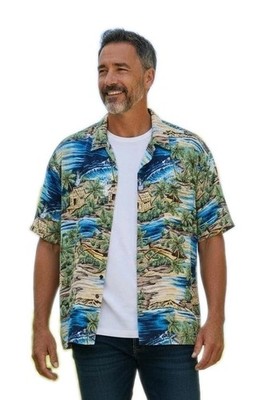 VTG Pineapple Connection Hawaiian Shirt Aloha Beach Tropical Vacation Wear SZ XL