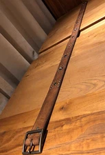 RRL Leather Studded Belt Oval Etched Buckle Western Vintage sz30