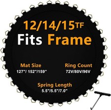 Trampoline Mat Replacement Fits 14FT Frames With 80V Rings 5.5in Springs