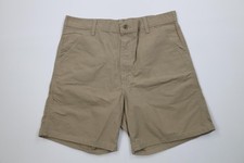 Deadstock Vintage 90s Carhartt Mens 36 Spell Out Above Knee Dungaree Shorts USA