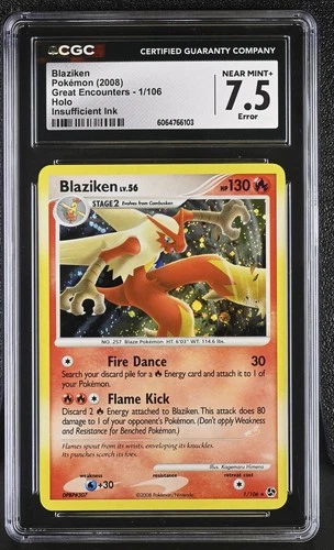 CGC 7.5 Blaziken 2008 Great Encounters 1/106 Holo Pokemon Card