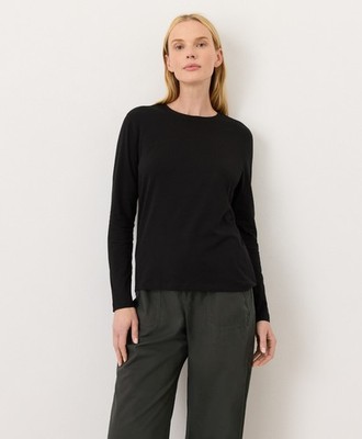 Pact Organic Luxe Essential Crewneck Long Sleeve Tee Brand New NO IMPORT FEES