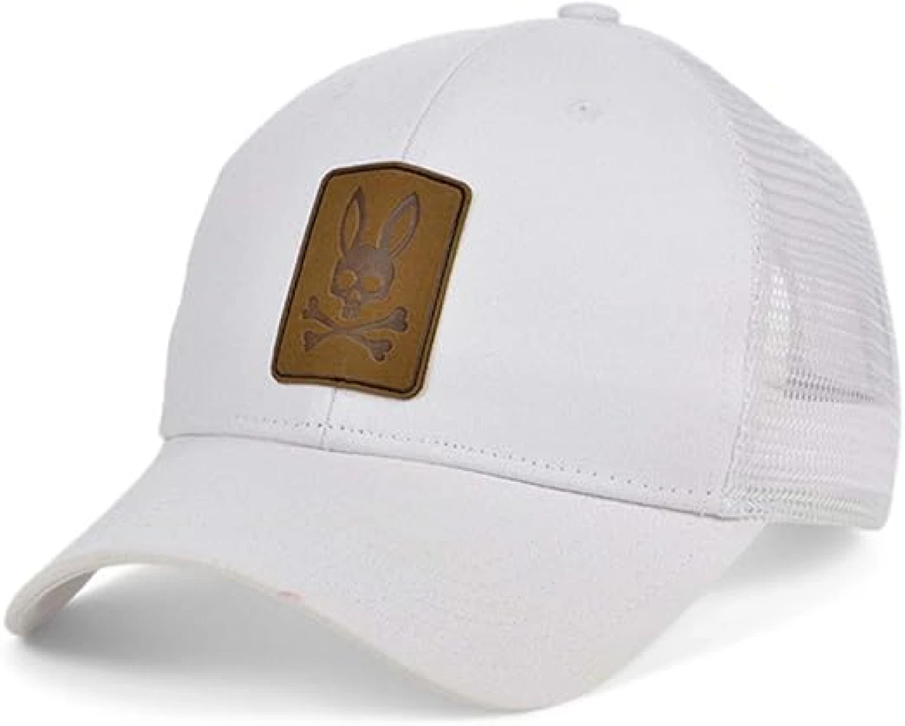 Psycho Bunny Men's Baseball Cap White Mesh Hat - New