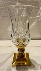 Vintage Waterford Crystal & Brass Lismore Hurricane Candle Holder.