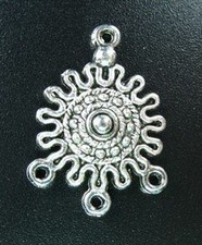 40 PCS Tibetan Silver wave rim round 1-to-3 LINKS FC145