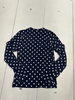 トップス COMME DES GARCON PLAY Dot L/S Tee Navy Play Comme Des Garcons Navy Blue White Polka Dot Long Sleeve