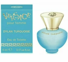 VERSACE DYLAN TURQUOISE for Women 0.17 oz 5 ml EDT Miniature Splash NEW IN BOX