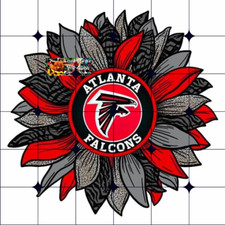 Sublimation Print Falcons Football Sunflower Ready to Press Heat Transfer