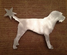Border Terrier, Dog Christmas Tree Topper, Wreath, Holiday Decoration, Metal