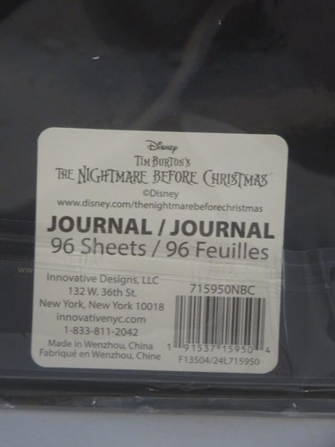 ¡NUEVO/SIN ABRIR! Diario Disney Pesadilla antes de Navidad - Te amo hasta la muerte - Imagen 6 de 6