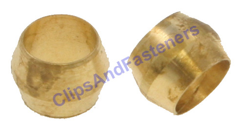 AMZ Clips And Fasteners 25 Brass Compression Fitting Sleeves 1/4"