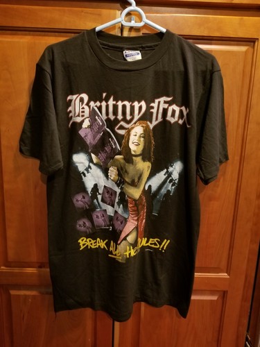 Vtg 80s Britny Fox Glam Metal Break All The Rules After School Tour Band Shirt L