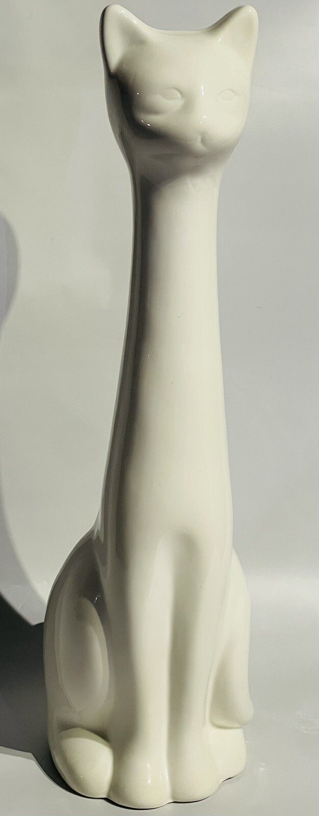 Vintage 1997 Allure White Ceramic Stretched Neck Cat Toilet Brush