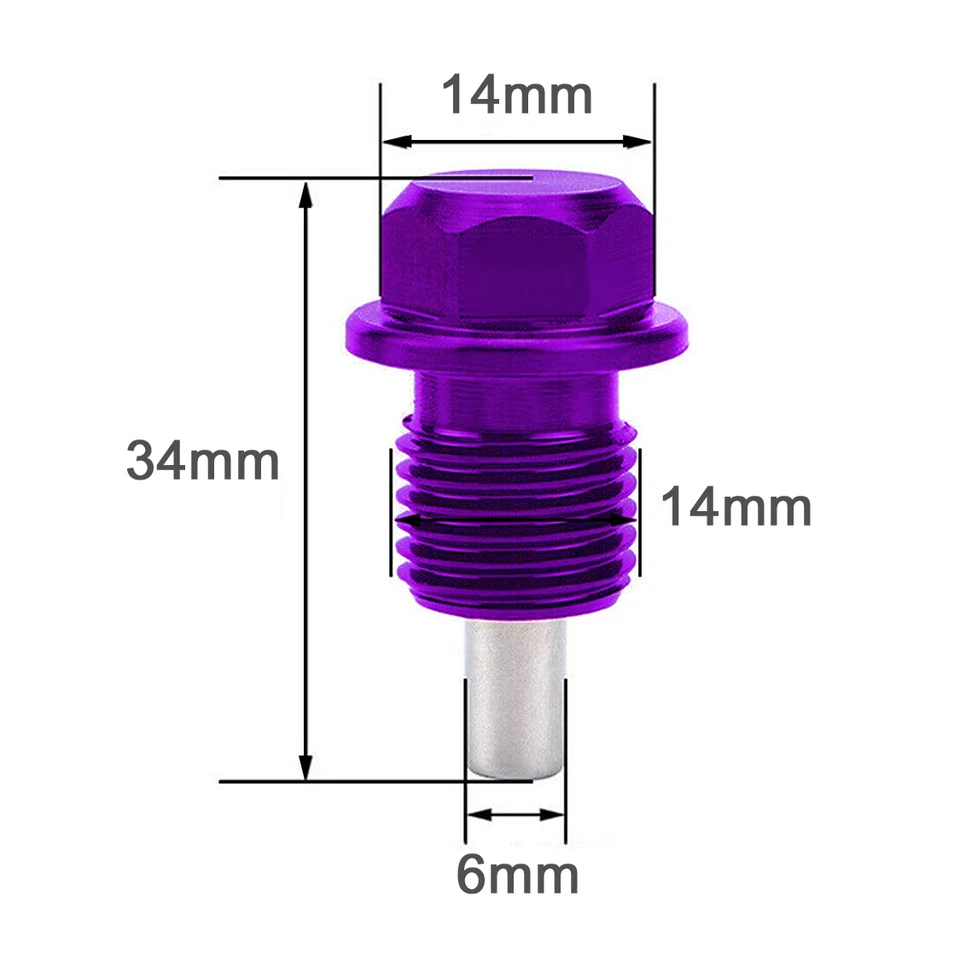 PURPLE M14 x 1.5 MAGNETIC Oil Drain Plug HONDA ACURA MITSUBISHI - FAST USA SHIP - Image 2 of 4