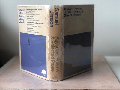 1966 Vintage HC of Samuel Johnson Rasselas, Poems & Selected Prose, Rinehart Ed