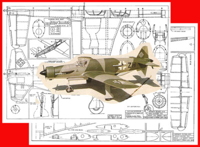 Model Airplane Plans (RC): Dornier Do335 V-II Pfeil 45½'' 1/12 Scale EP (Bale)