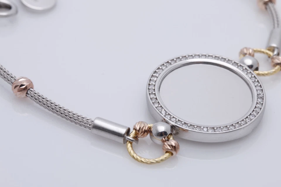 Joias turcas feitas à mão corrente dórica cores diferentes ródio rosa 925 - Imagem 3 de 4