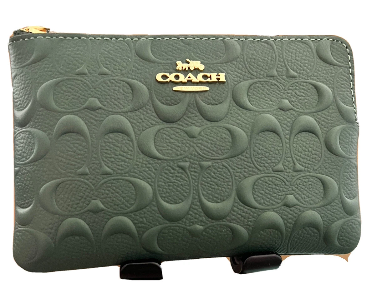 Coach signature leather 2025 wristlet
