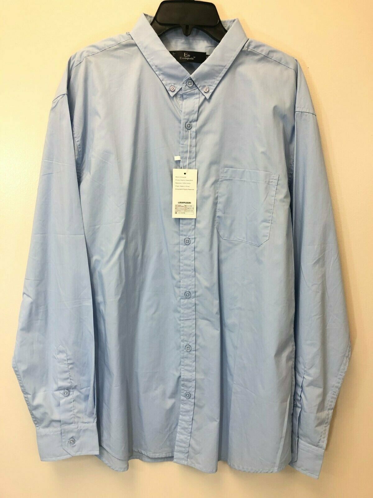 Emiqude Large special price !! Men's NWT 100% Cotton Blue Size Down Dress Button Max 57% OFF Shirt