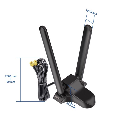 Tri-Band 2,4 GHz 5 GHz 6 GHz magnetische WiFi Antenne für PC Desktop Computer Motherbo - Bild 16 von 21