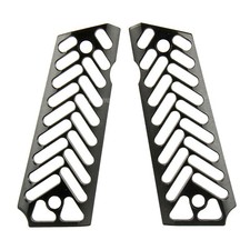 Black Skeleton 1911 Grips Fit Gov.  Clones Full Size Aluminum